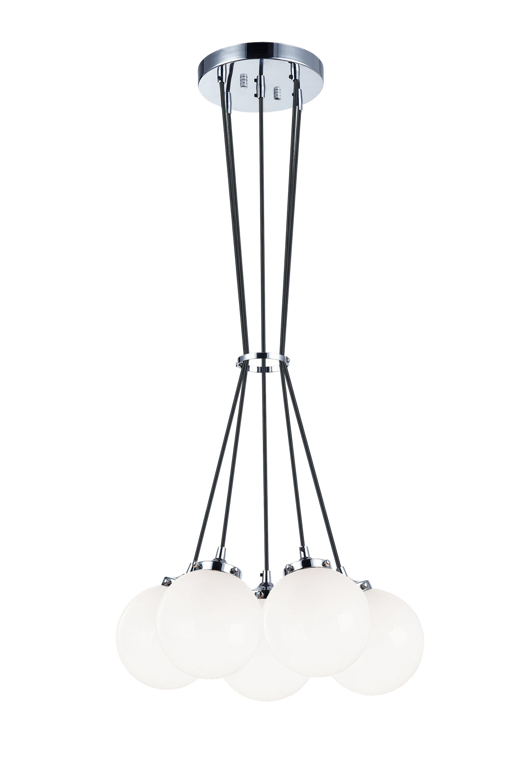 The Bougie Five Light Chandelier in Chrome - available from The Lighting Shoppe, trusted by Canadian homeowners
