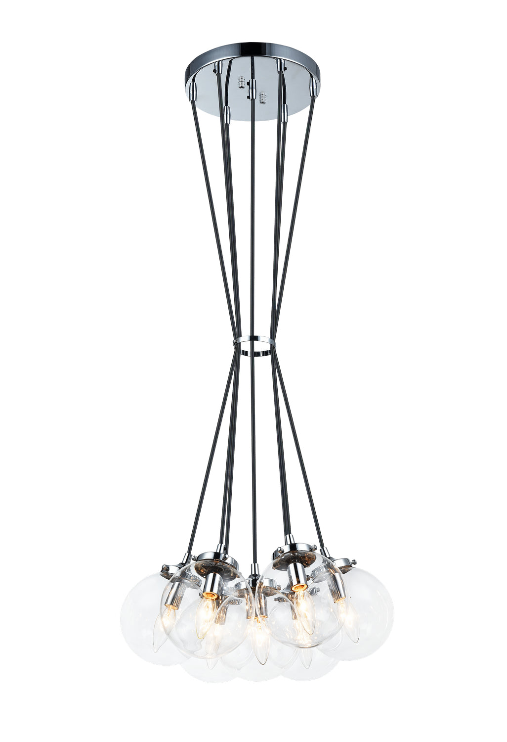 The Bougie Seven Light Pendant in Chrome - available from The Lighting Shoppe, trusted by Canadian homeowners
