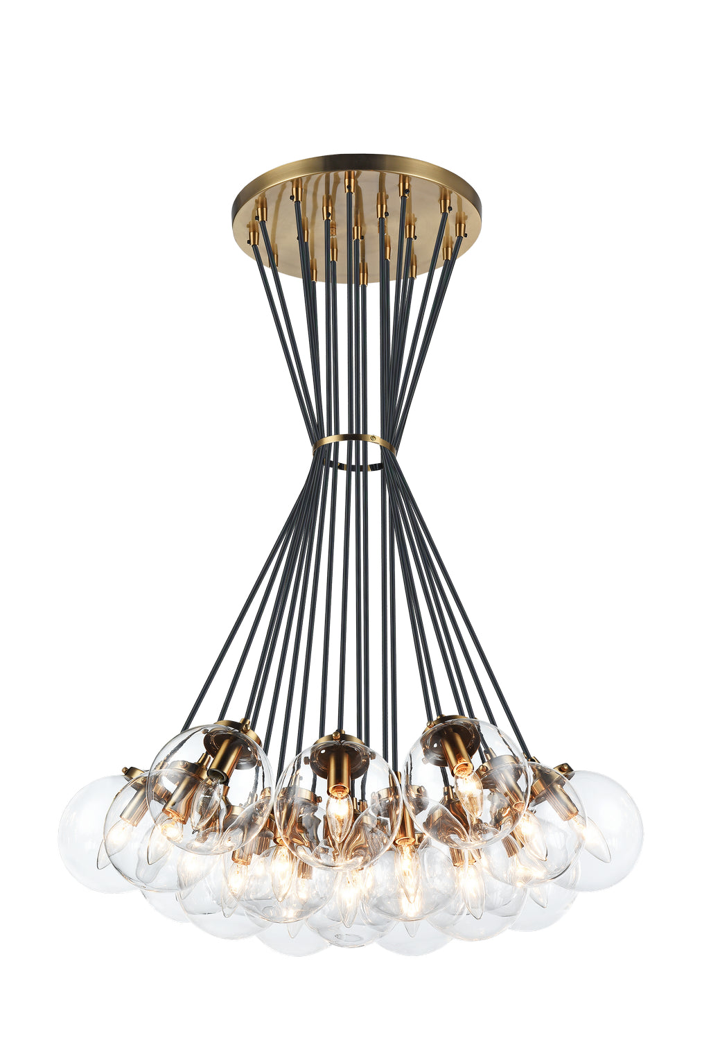 The Bougie 19 Light Chandelier in Aged Gold Brass - available from The Lighting Shoppe, trusted by Canadian homeowners