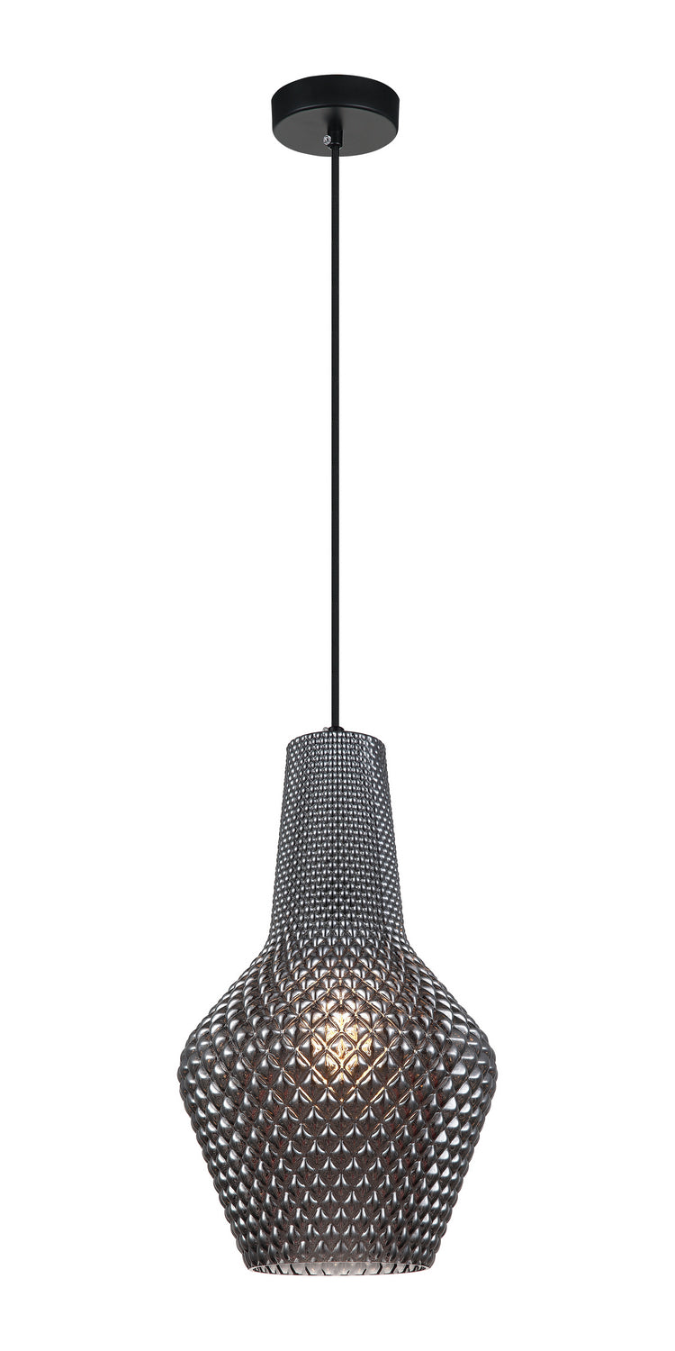 Quilted Gem One Light Pendant in Matte Black - available from The Lighting Shoppe, trusted by Canadian homeowners