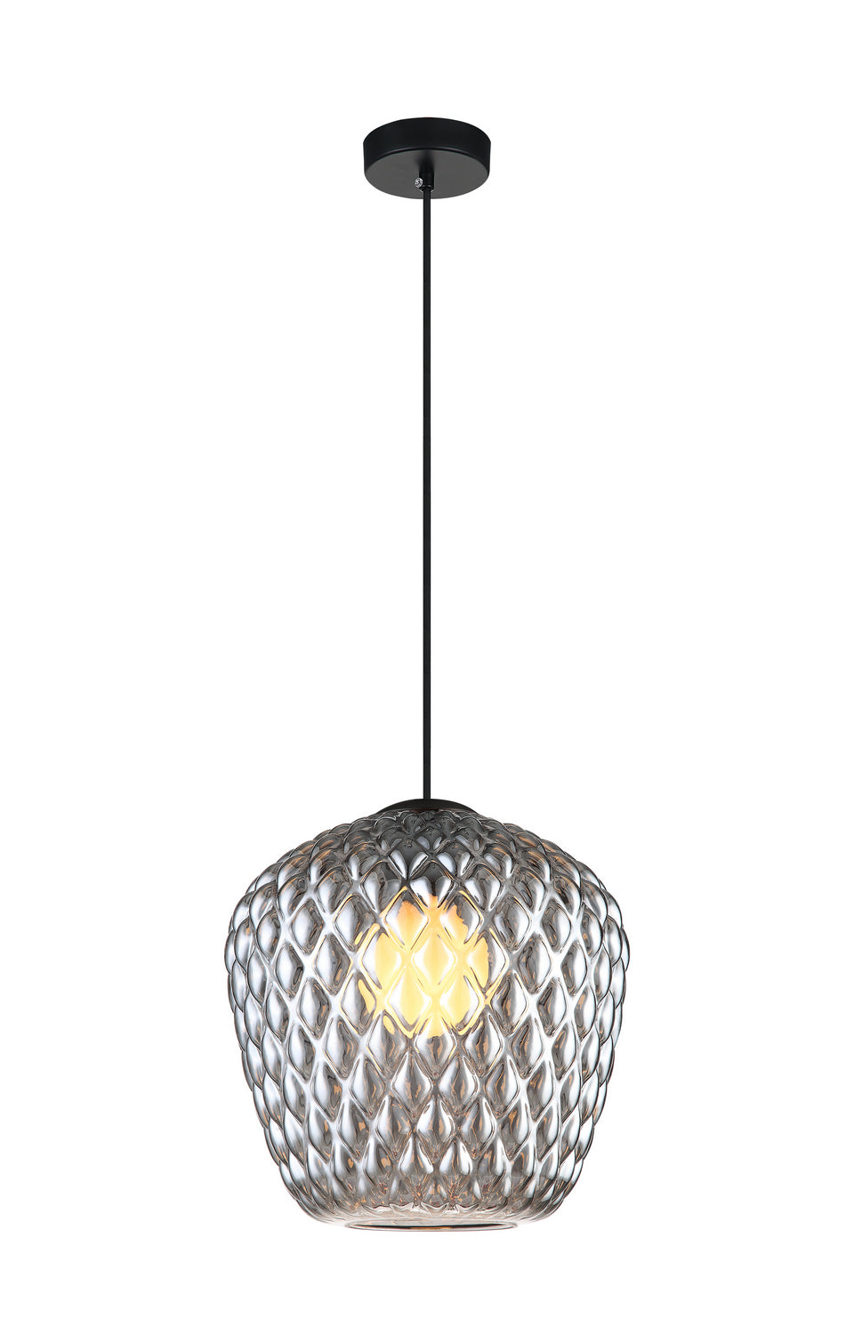 Quilted Gem One Light Pendant in Matte Black - available from The Lighting Shoppe, trusted by Canadian homeowners