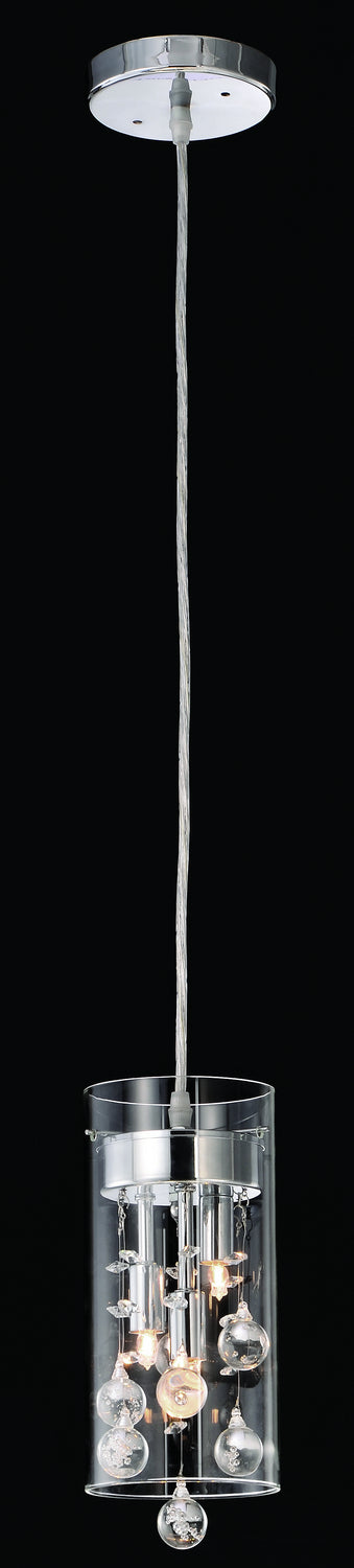 Glass-Encased Bubble Droplet Three Light Pendant in Chrome - available from The Lighting Shoppe, trusted by Canadian homeowners