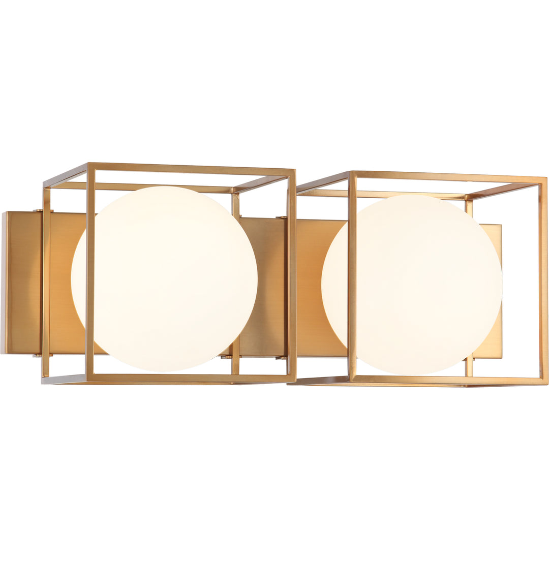 Squircle Two Light Wall Sconce in Aged Gold Brass - available from The Lighting Shoppe, trusted by Canadian homeowners