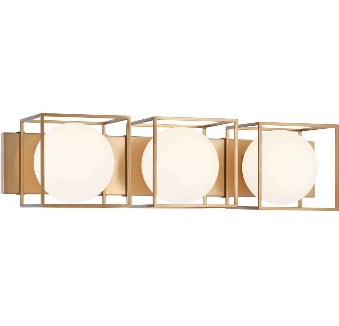 Squircle Three Light Wall Sconce in Aged Gold Brass - available from The Lighting Shoppe, trusted by Canadian homeowners