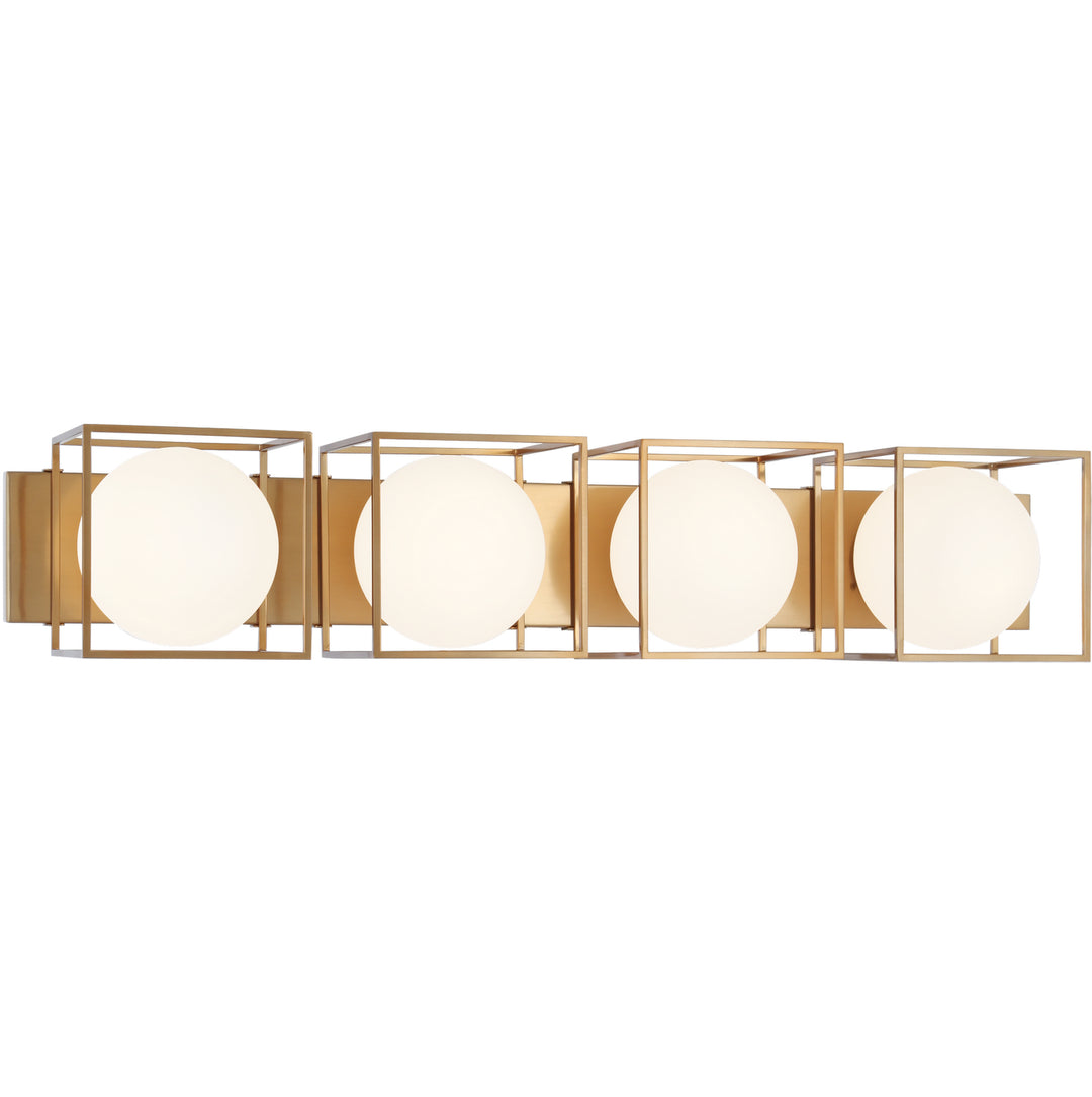 Squircle Four Light Wall Sconce in Aged Gold Brass - available from The Lighting Shoppe, trusted by Canadian homeowners