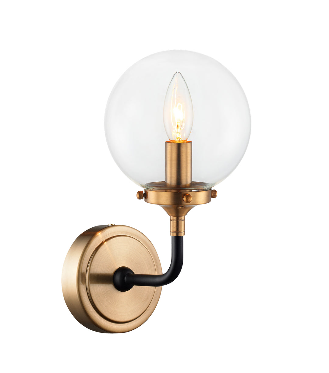 Particles One Light Wall Sconce in Aged Gold Brass - available from The Lighting Shoppe, trusted by Canadian homeowners
