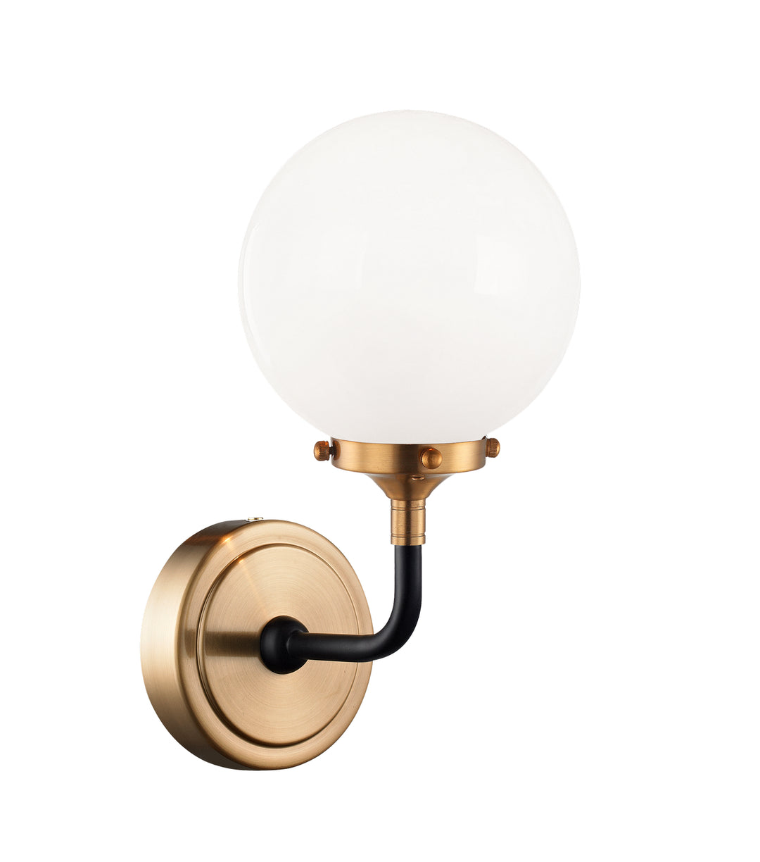 Particles One Light Wall Sconce in Aged Gold Brass - available from The Lighting Shoppe, trusted by Canadian homeowners