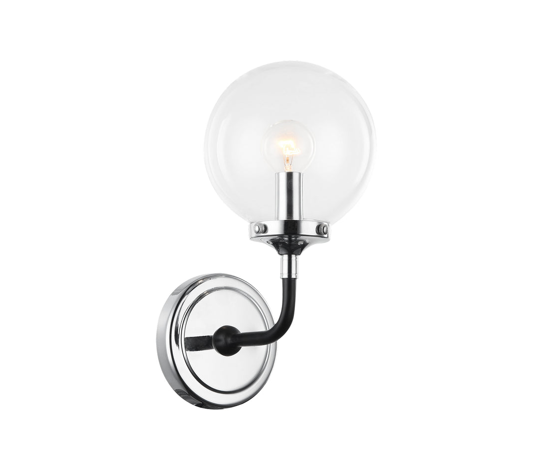 Particles One Light Wall Sconce in Black & Chrome - available from The Lighting Shoppe, trusted by Canadian homeowners