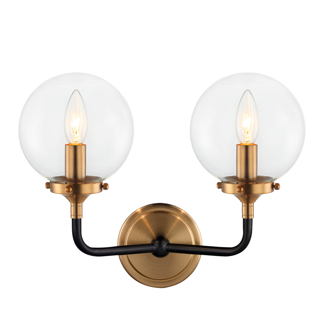 Particles Two Light Wall Sconce in Aged Gold Brass - available from The Lighting Shoppe, trusted by Canadian homeowners