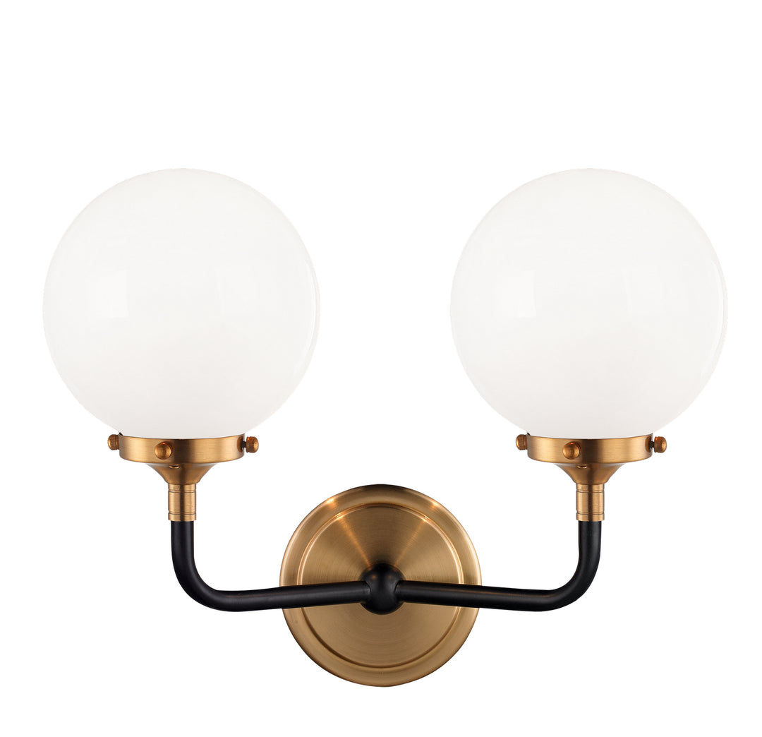 Particles Two Light Wall Sconce in Aged Gold Brass - available from The Lighting Shoppe, trusted by Canadian homeowners
