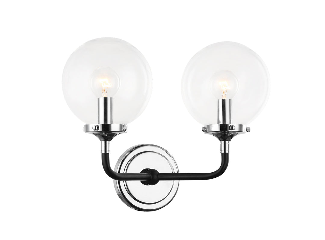 Particles Two Light Wall Sconce in Black & Chrome - available from The Lighting Shoppe, trusted by Canadian homeowners