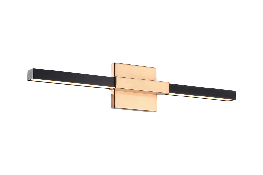 Lineare LED Wall Sconce in Matte Black & Aged Gold Brass - available from The Lighting Shoppe, trusted by Canadian homeowners