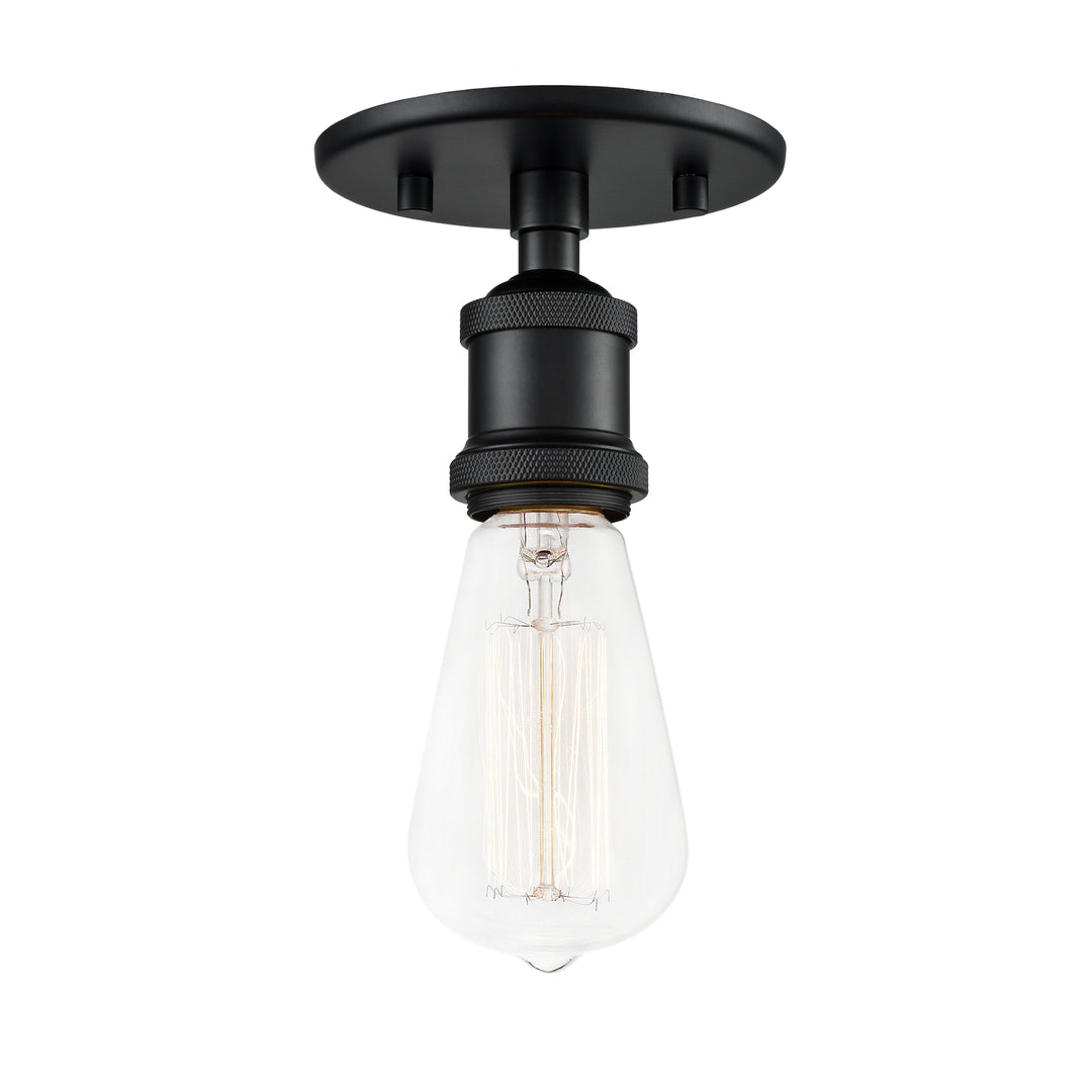 Bulstrode'S Workshop One Light Flush Mount in Black - available from The Lighting Shoppe, trusted by Canadian homeowners