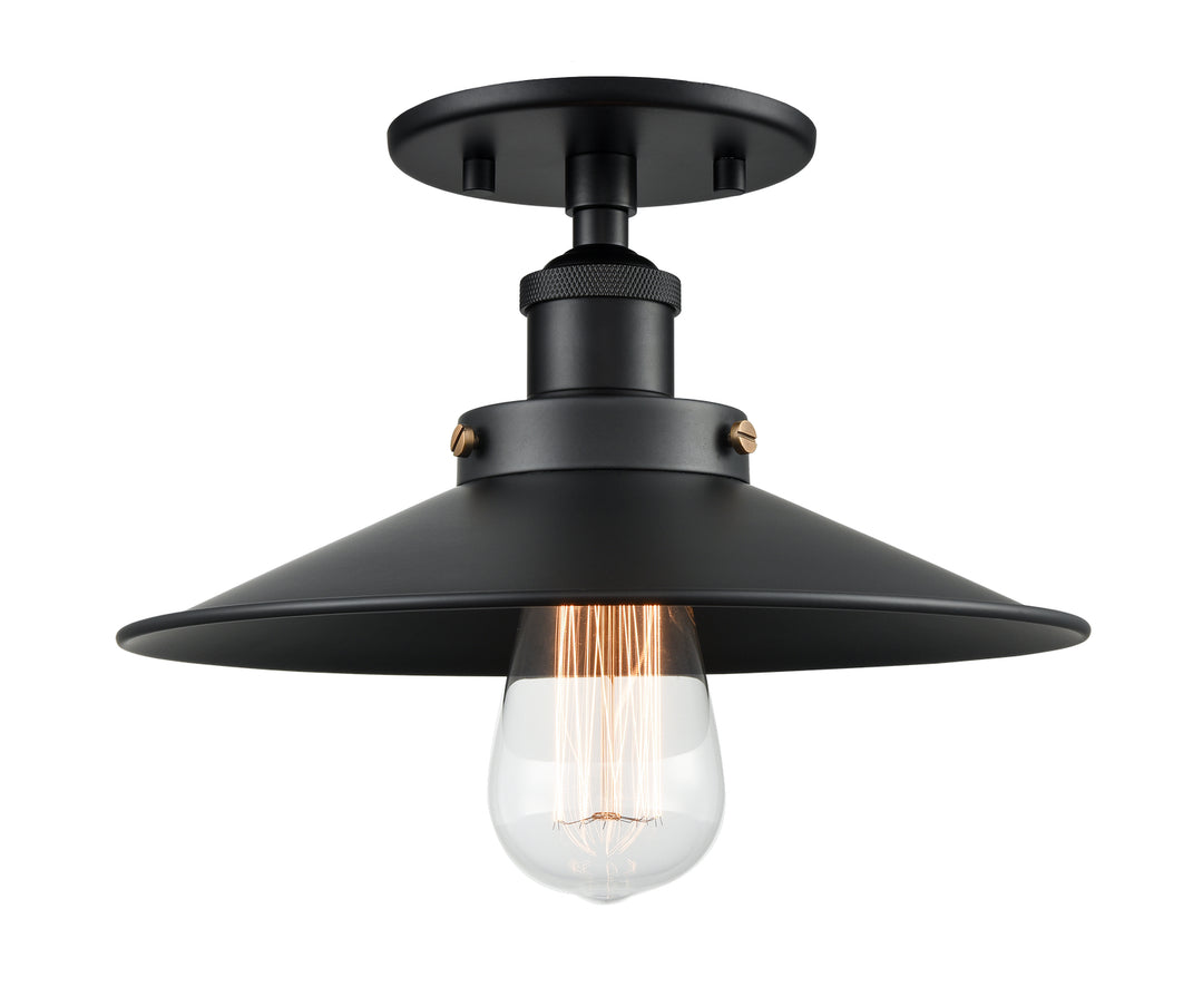 Bulstrode'S Workshop One Light Flush Mount in Black - available from The Lighting Shoppe, trusted by Canadian homeowners