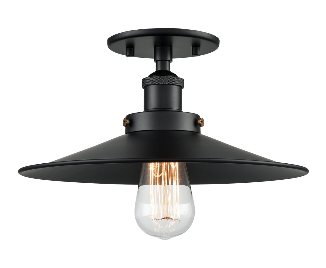 Bulstrode'S Workshop One Light Flush Mount in Black - available from The Lighting Shoppe, trusted by Canadian homeowners