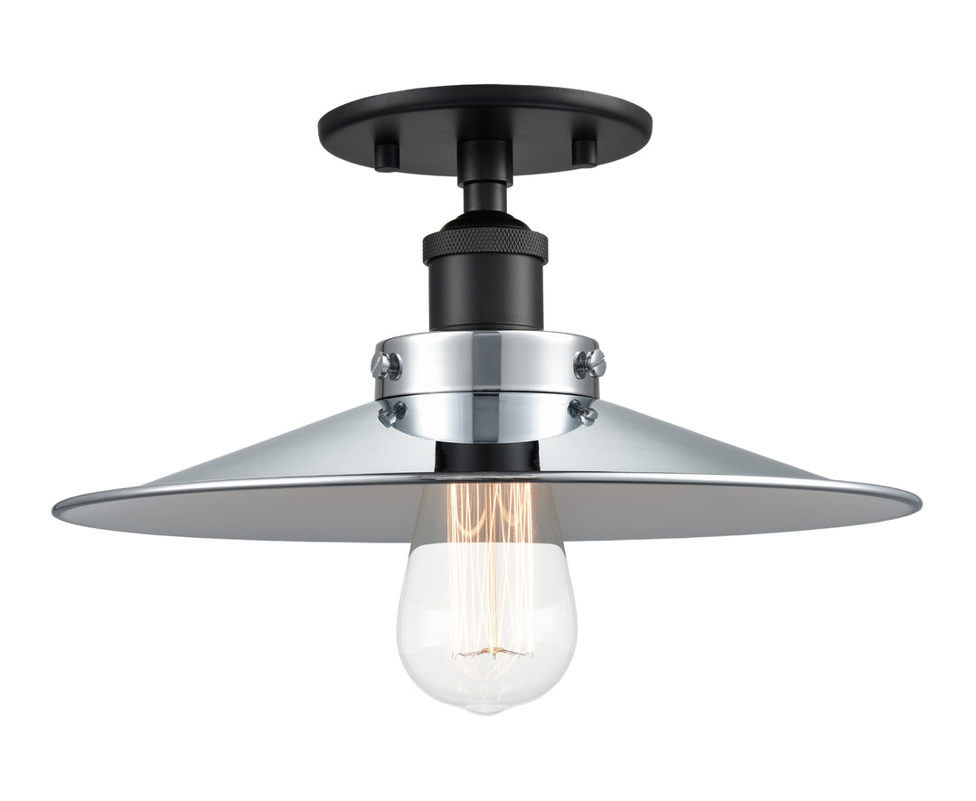 Bulstrode'S Workshop One Light Flush Mount in Black - available from The Lighting Shoppe, trusted by Canadian homeowners