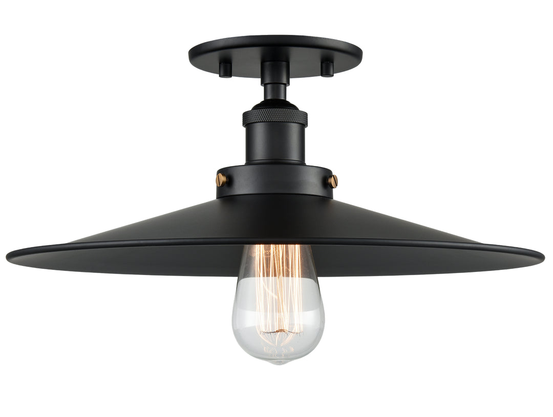 Bulstrode'S Workshop One Light Flush Mount in Black - available from The Lighting Shoppe, trusted by Canadian homeowners