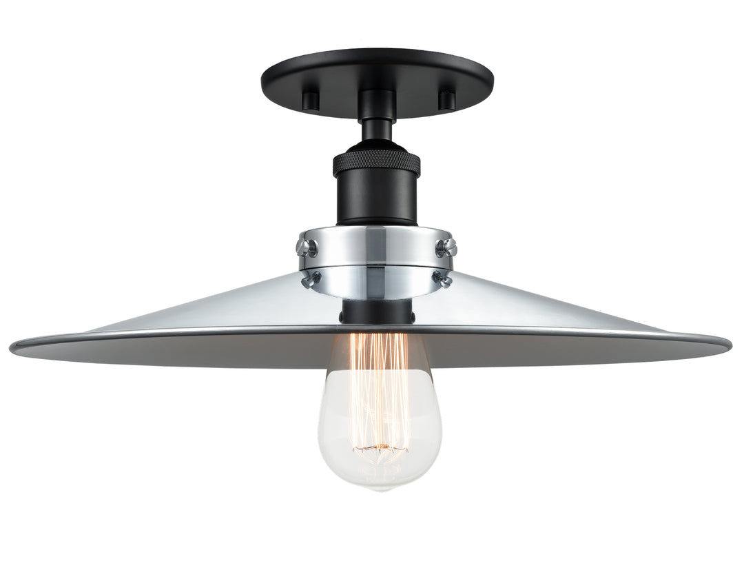 Bulstrode'S Workshop One Light Flush Mount in Black - available from The Lighting Shoppe, trusted by Canadian homeowners