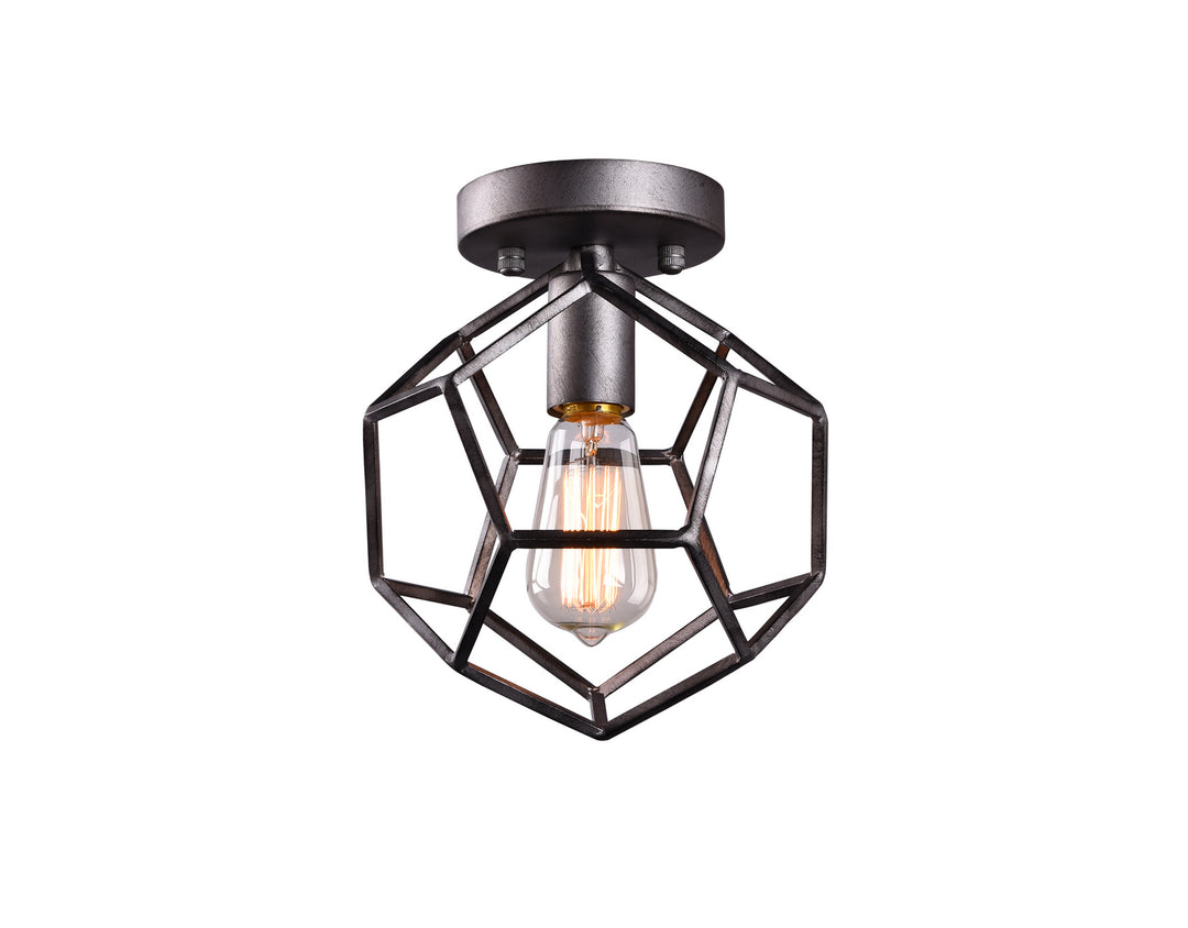 Geometry Series One Light Flush Mount in Rusty Black - available from The Lighting Shoppe, trusted by Canadian homeowners