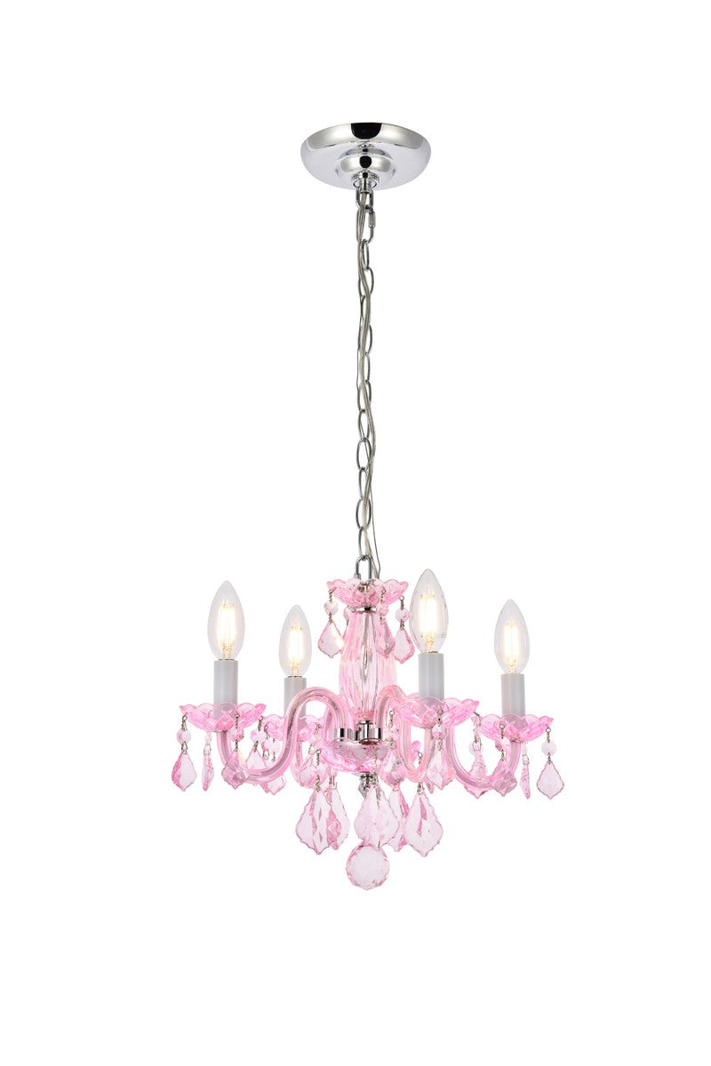 Rococo Four Light Pendant in Pink - available from The Lighting Shoppe, trusted by Canadian homeowners