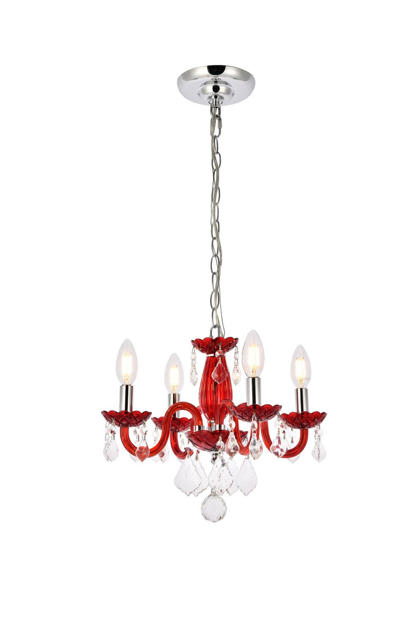 Rococo Four Light Pendant in Red - available from The Lighting Shoppe, trusted by Canadian homeowners