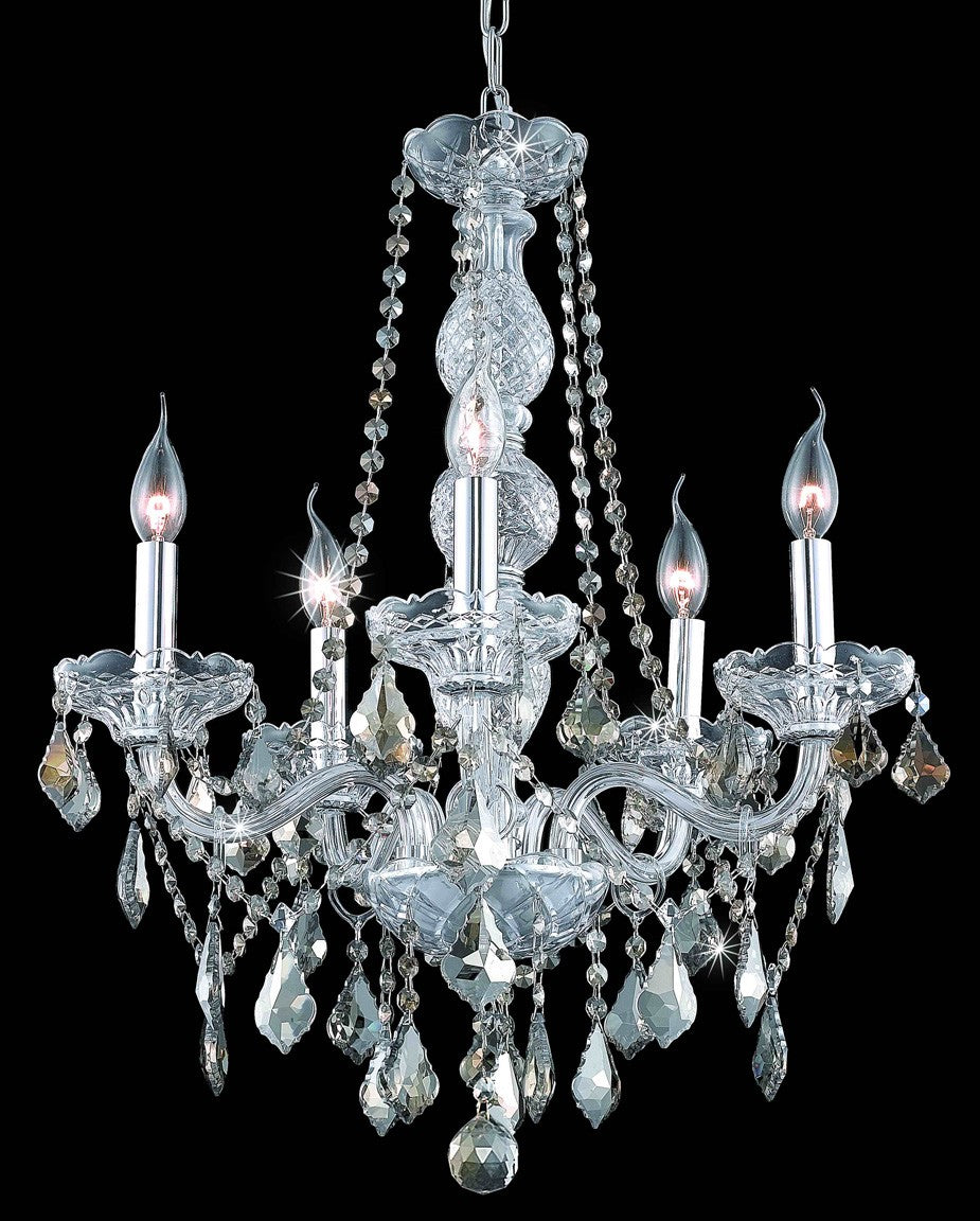 Verona Five Light Chandelier in Chrome - available from The Lighting Shoppe, trusted by Canadian homeowners