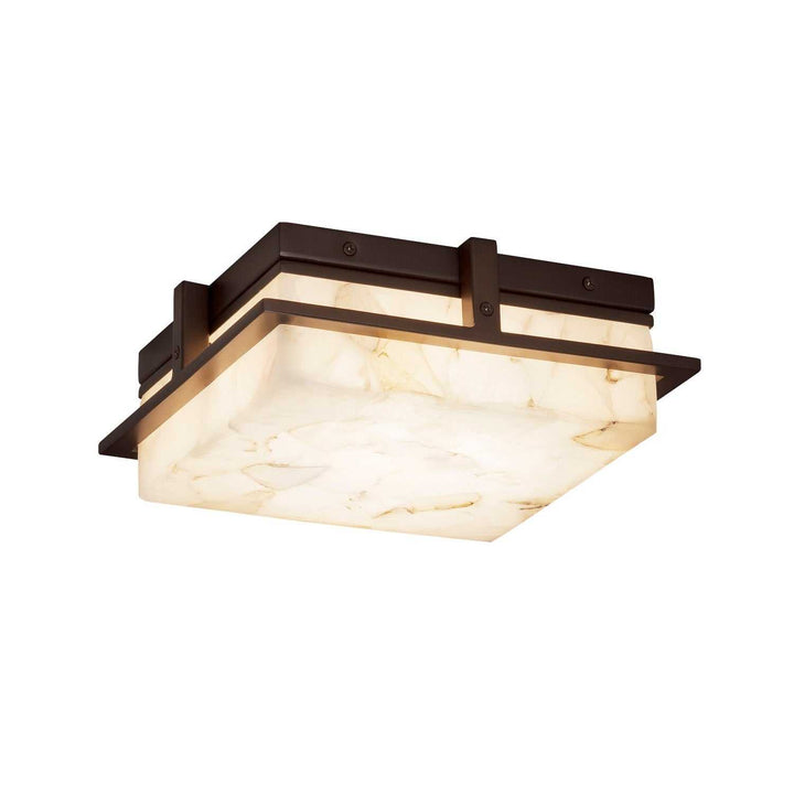 Alabaster Rocks LED Outdoor Flush Mount in Dark Bronze Justice Designs