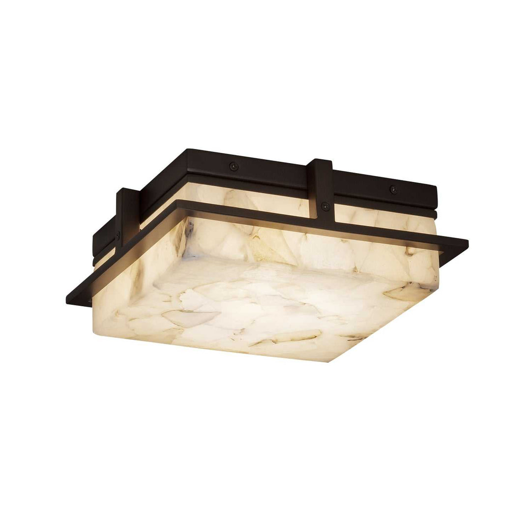 Alabaster Rocks LED Outdoor Flush Mount in Dark Bronze Justice Designs