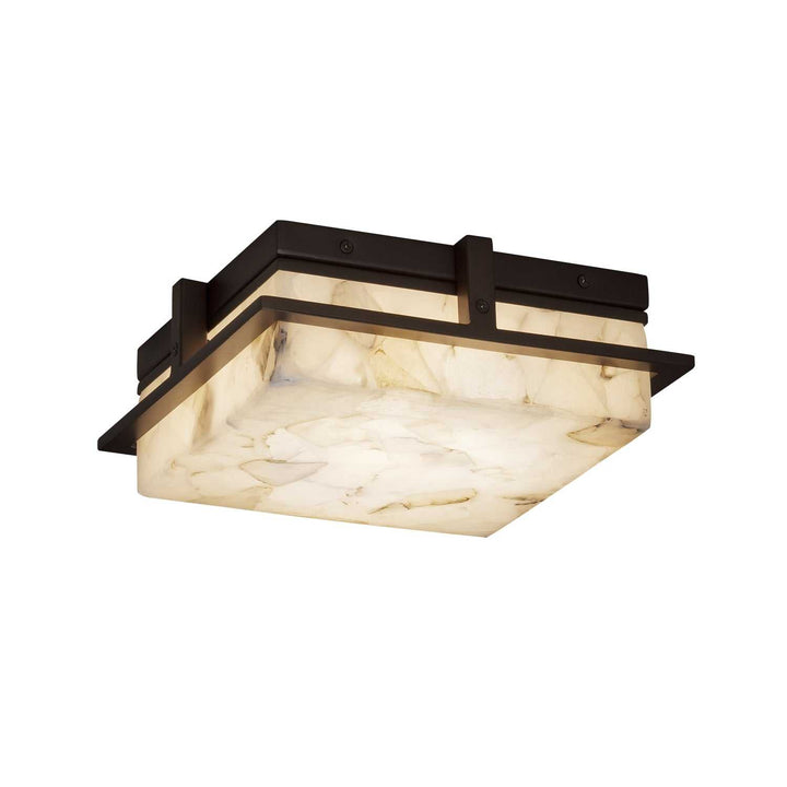 Alabaster Rocks LED Outdoor Flush Mount in Dark Bronze Justice Designs