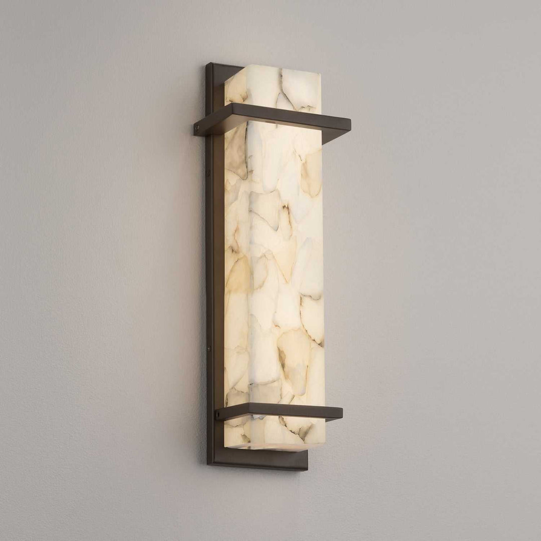 Alabaster Rocks LED Outdoor Wall Sconce in Dark Bronze Justice Designs