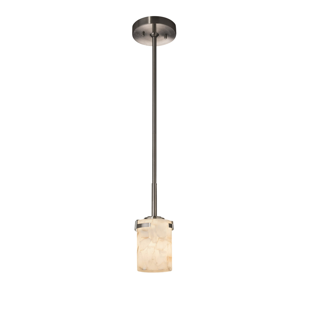Justice Designs - ALR-8455-10-NCKL - One Light Pendant - Alabaster Rocks - Brushed Nickel