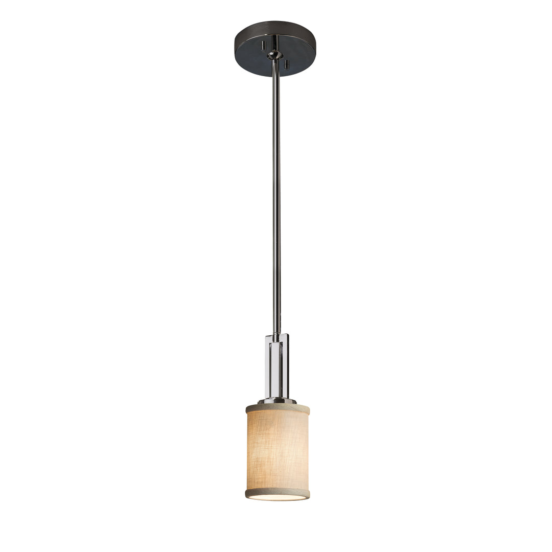 Justice Designs - FAB-8445-10-CREM-CROM - One Light Pendant - Textile - Polished Chrome