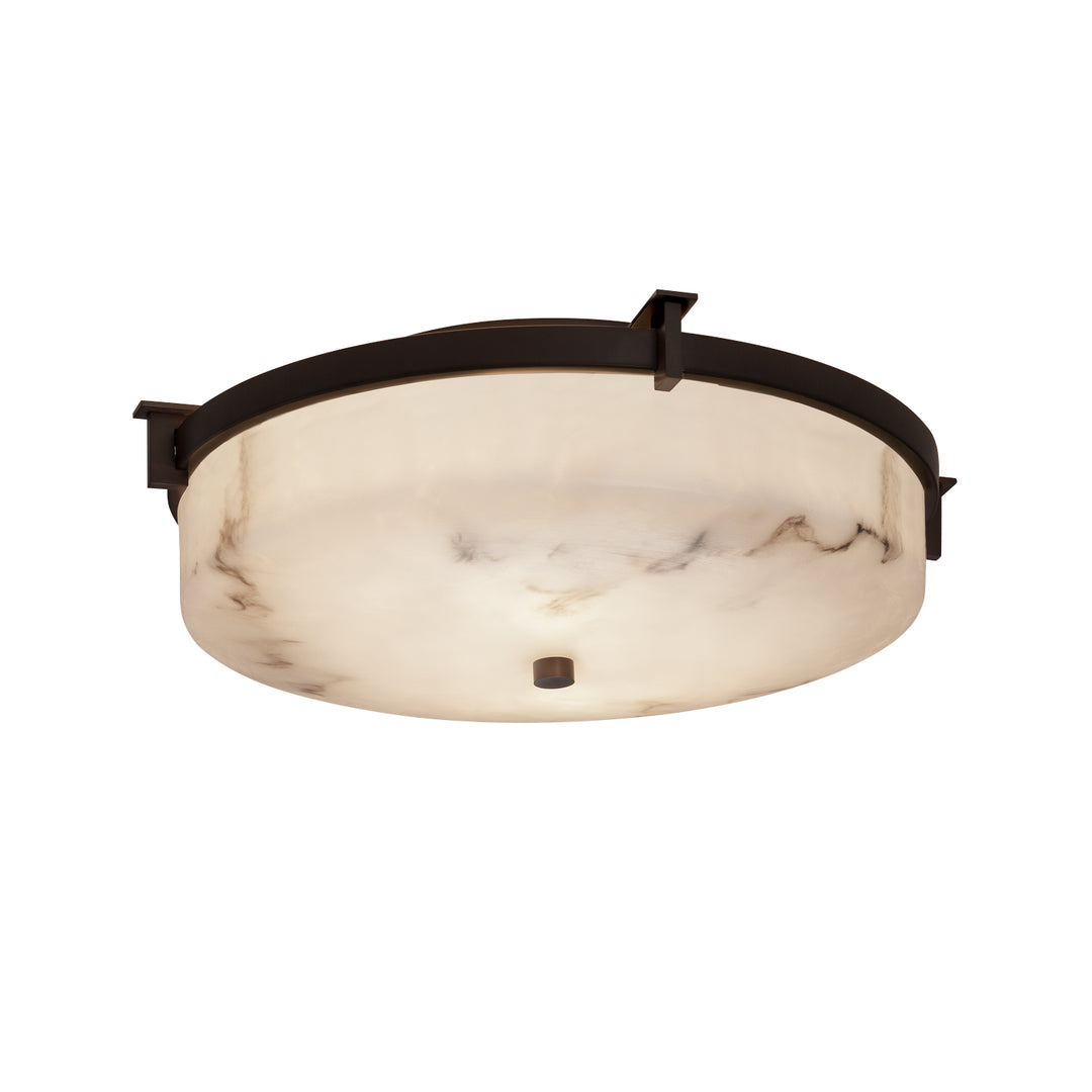 Justice Designs - FAL-8985-DBRZ - Two Light Flush-Mount - LumenAria - Dark Bronze