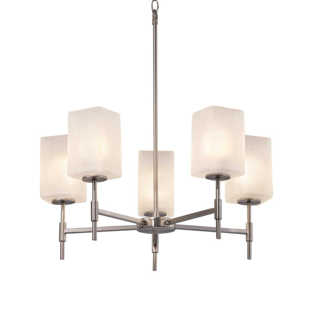 Fusion Five Light Chandelier in Brushed Nickel Justice Designs