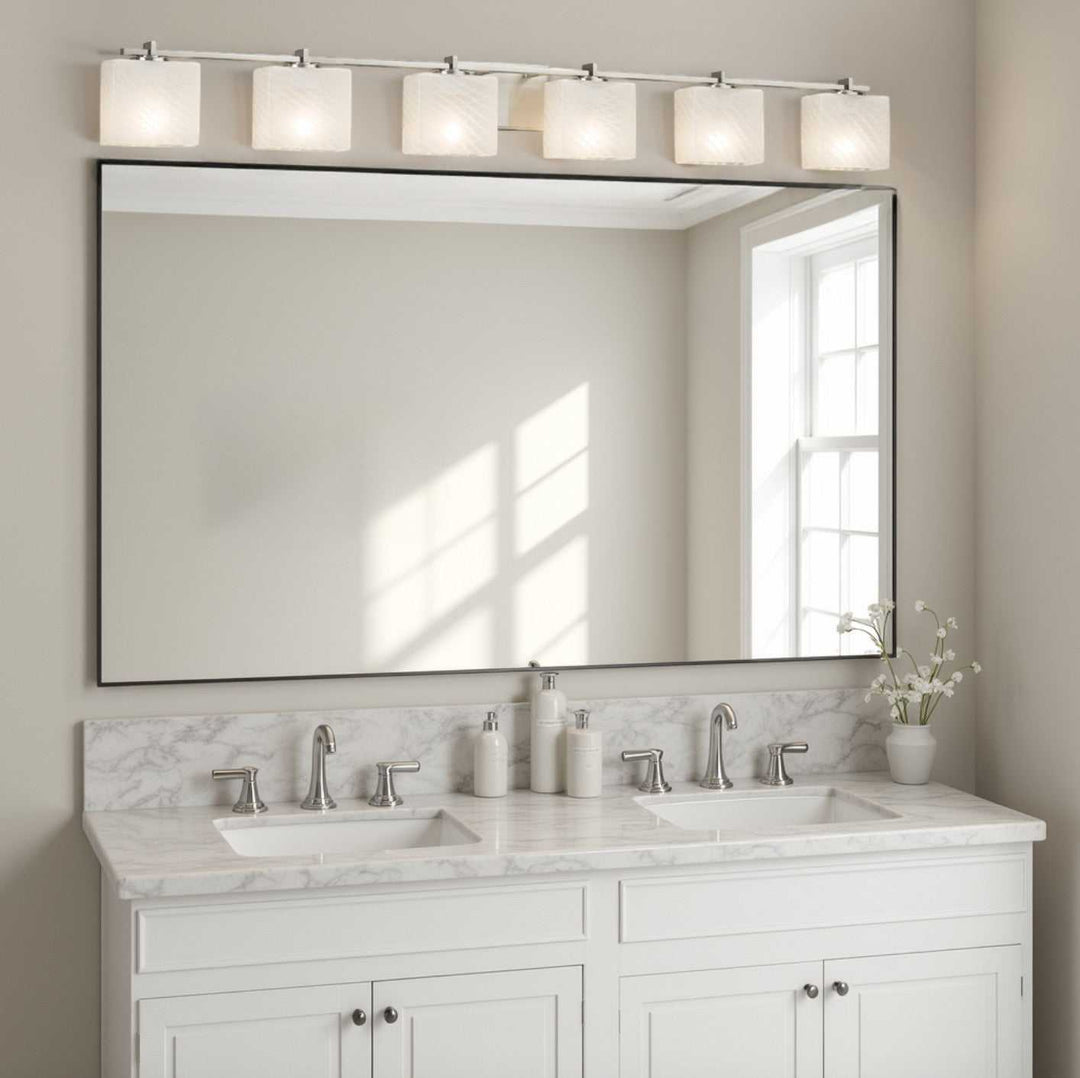 Fusion Six Light Bath Bar in Brushed Nickel Justice Designs