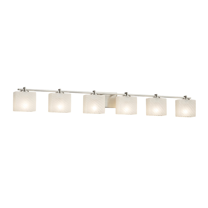 Justice Designs - FSN-8446-55-WEVE-NCKL - Six Light Bath Bar - Fusion - Brushed Nickel