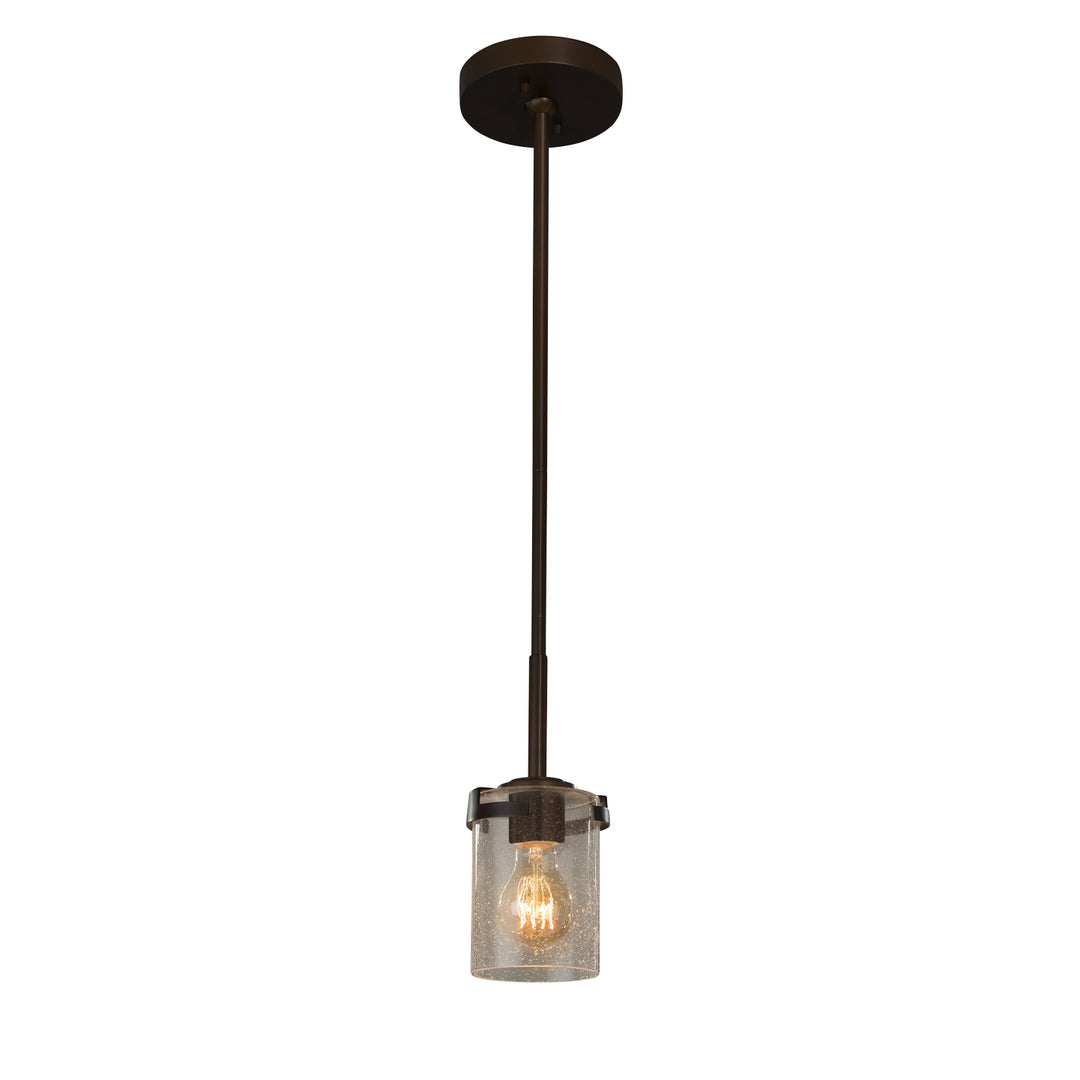 Justice Designs - FSN-8455-10-SEED-DBRZ - One Light Pendant - Fusion - Dark Bronze