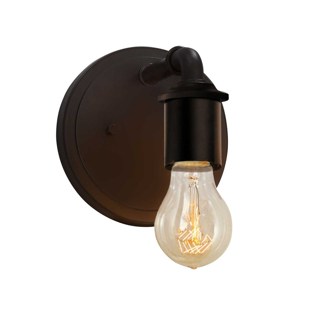 No Shade Material One Light Wall Sconce in Dark Bronze Justice Designs