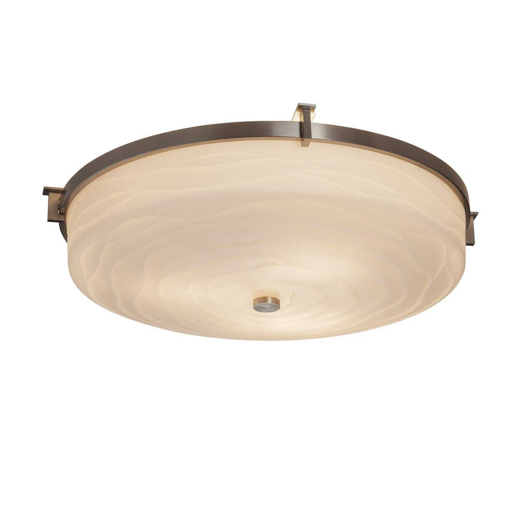 Porcelina Three Light Flush-Mount in Brushed Nickel Justice Designs