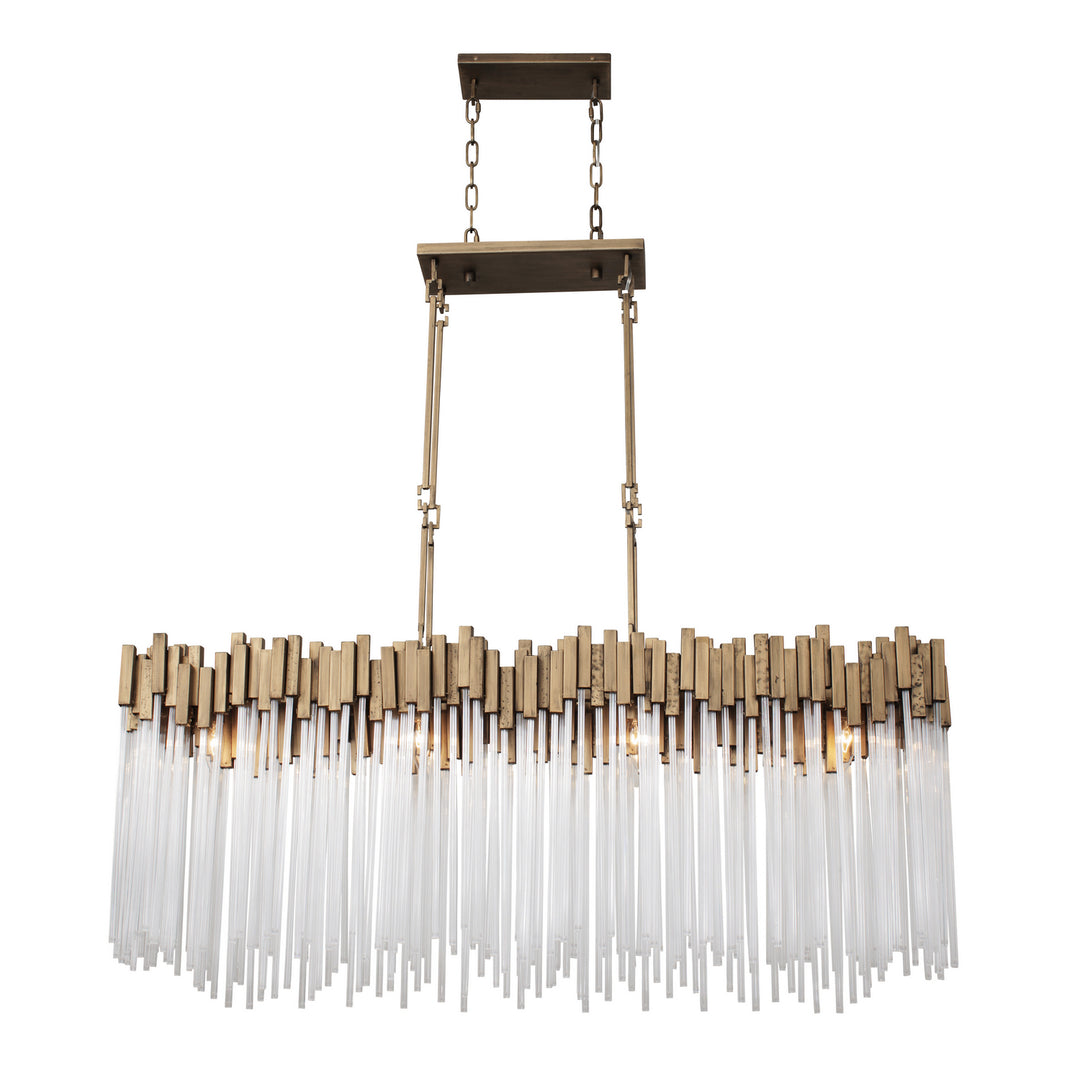 Matrix Eight Light Linear Pendant in Havana Gold - available from The Lighting Shoppe, trusted by Canadian homeowners