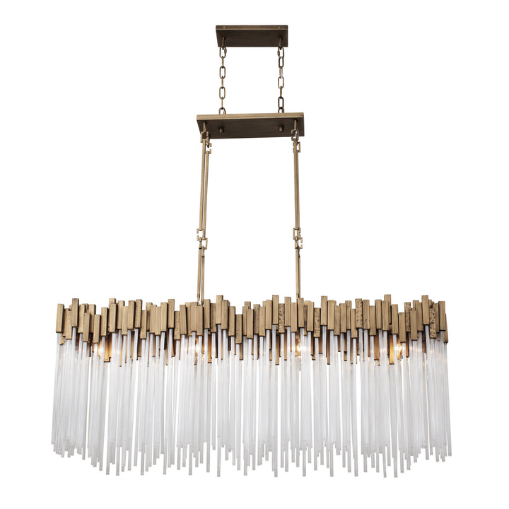 Matrix Eight Light Linear Pendant in Havana Gold - available from The Lighting Shoppe, trusted by Canadian homeowners