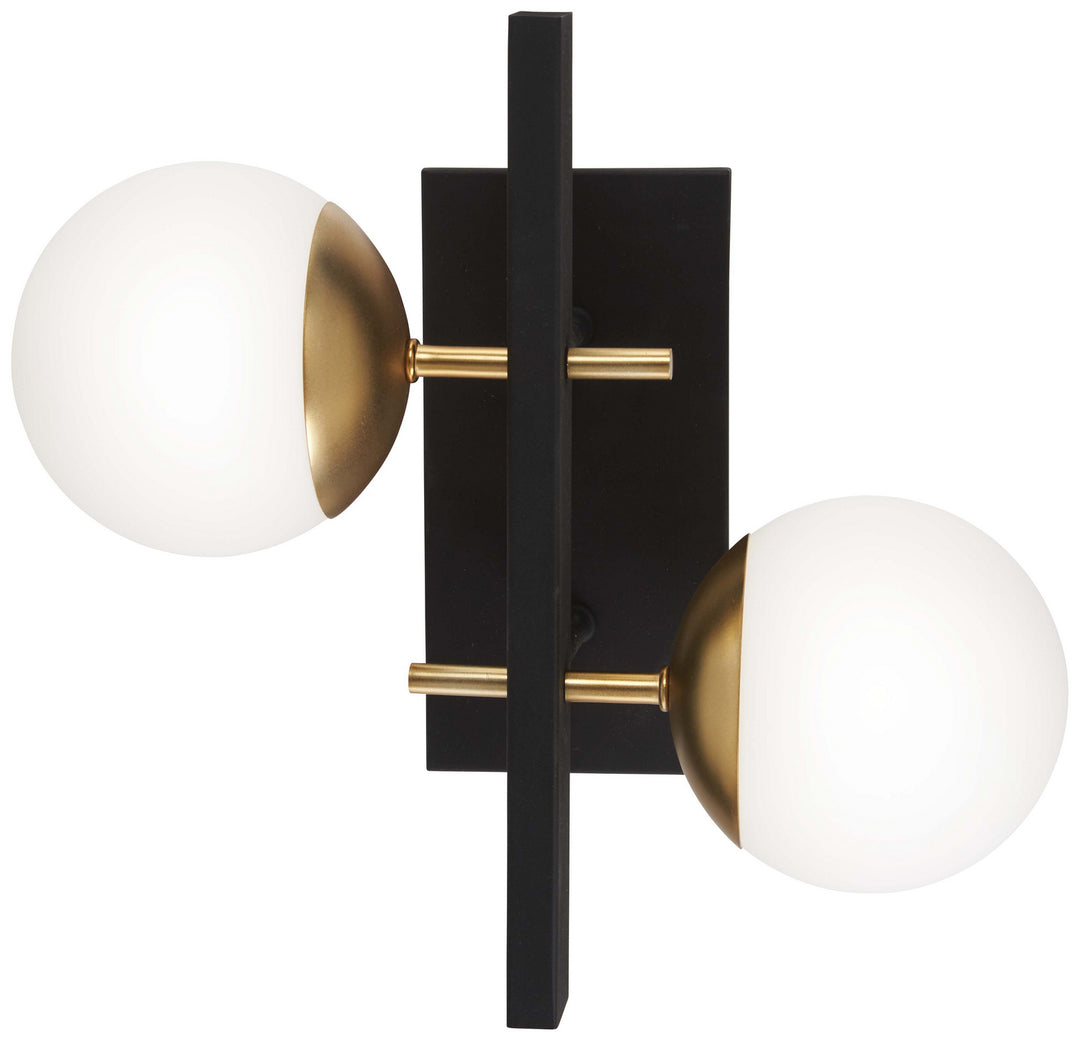 Alluria Two Light Wall Mount in Weathered Black With Autumn Gold - available from The Lighting Shoppe, trusted by Canadian homeowners