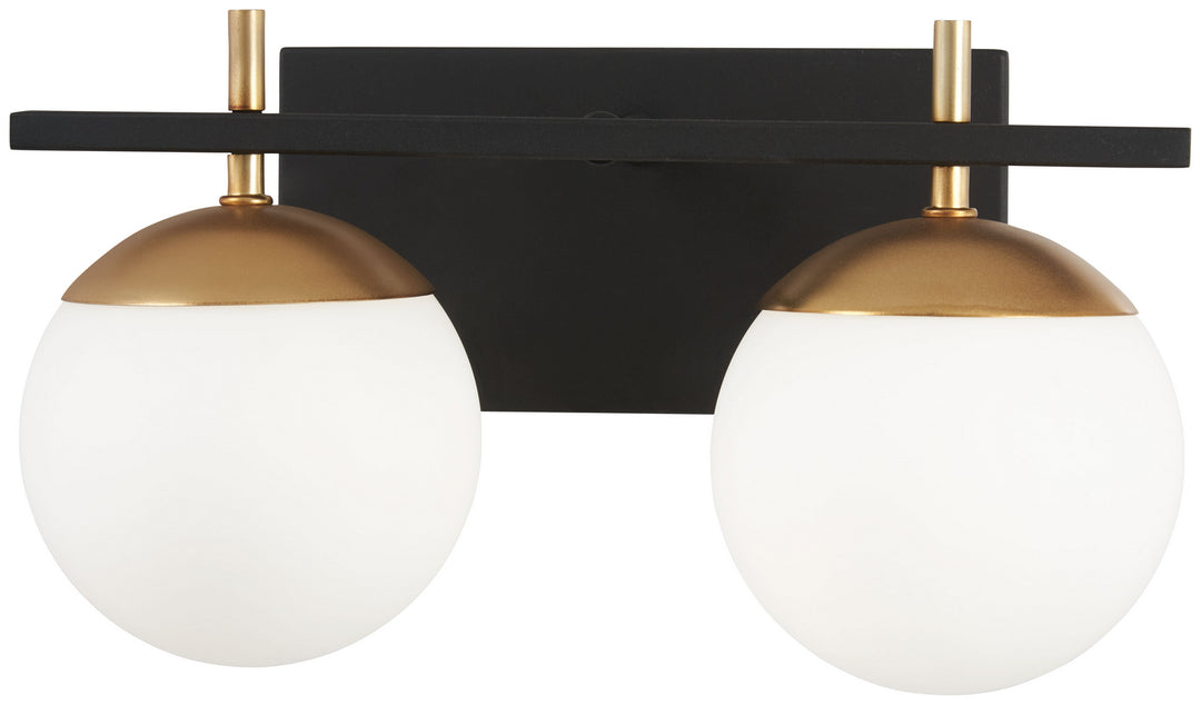 Alluria Two Light Bath in Weathered Black With Autumn Gold - available from The Lighting Shoppe, trusted by Canadian homeowners