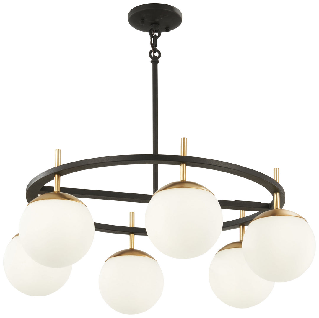 Alluria Six Light Pendant in Weathered Black With Autumn Gold - available from The Lighting Shoppe, trusted by Canadian homeowners