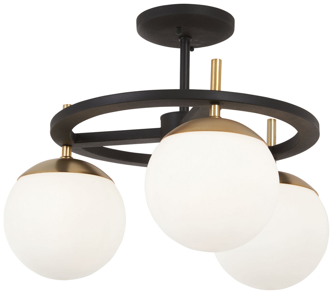Alluria Three Light Semi Flush Mount in Weathered Black With Autumn Gold - available from The Lighting Shoppe, trusted by Canadian homeowners