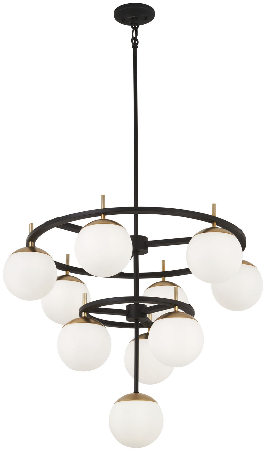 Alluria Ten Light Chandelier in Weathered Black With Autumn Gold - available from The Lighting Shoppe, trusted by Canadian homeowners