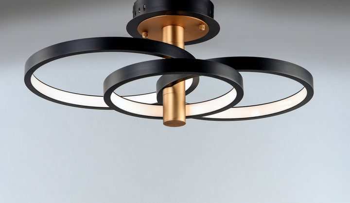 ET2 - E24323-BKGLD - LED Semi Flush Mount - Hoopla - Black / Gold