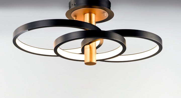 ET2 - E24323-BKGLD - LED Semi Flush Mount - Hoopla - Black / Gold
