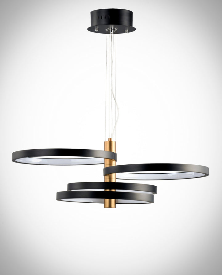 ET2 - E24326-BKGLD - LED Pendant - Hoopla - Black / Gold