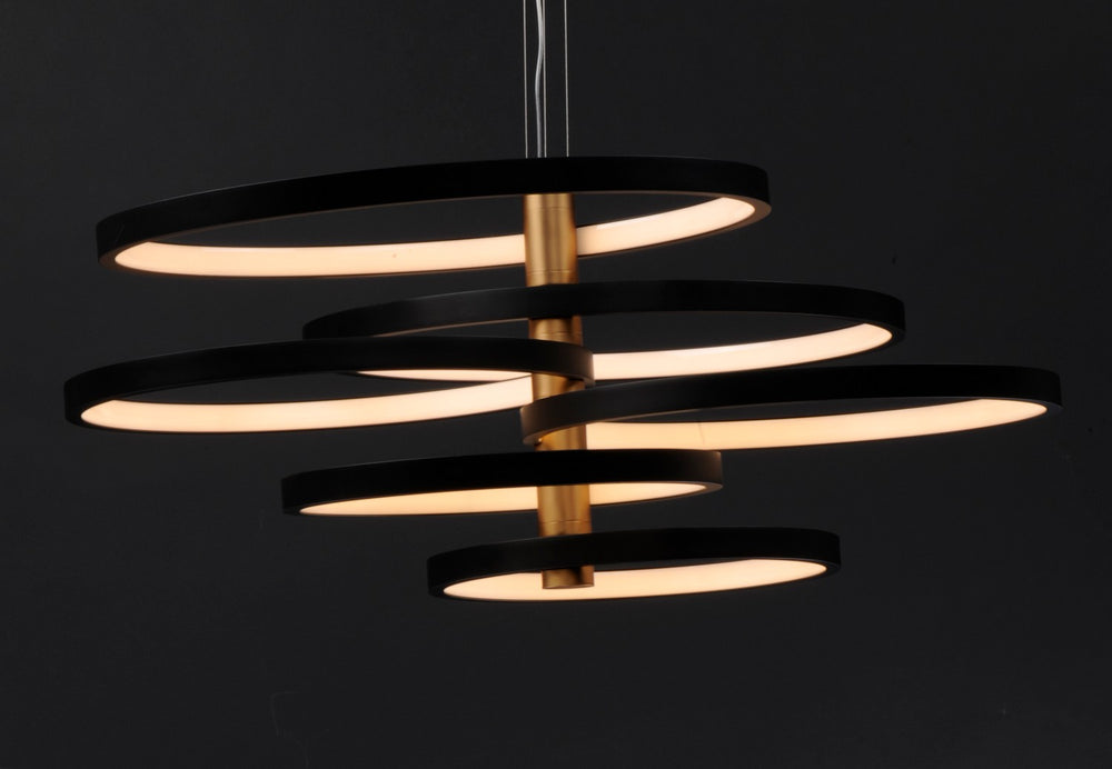 ET2 - E24327-BKGLD - LED Pendant - Hoopla - Black / Gold